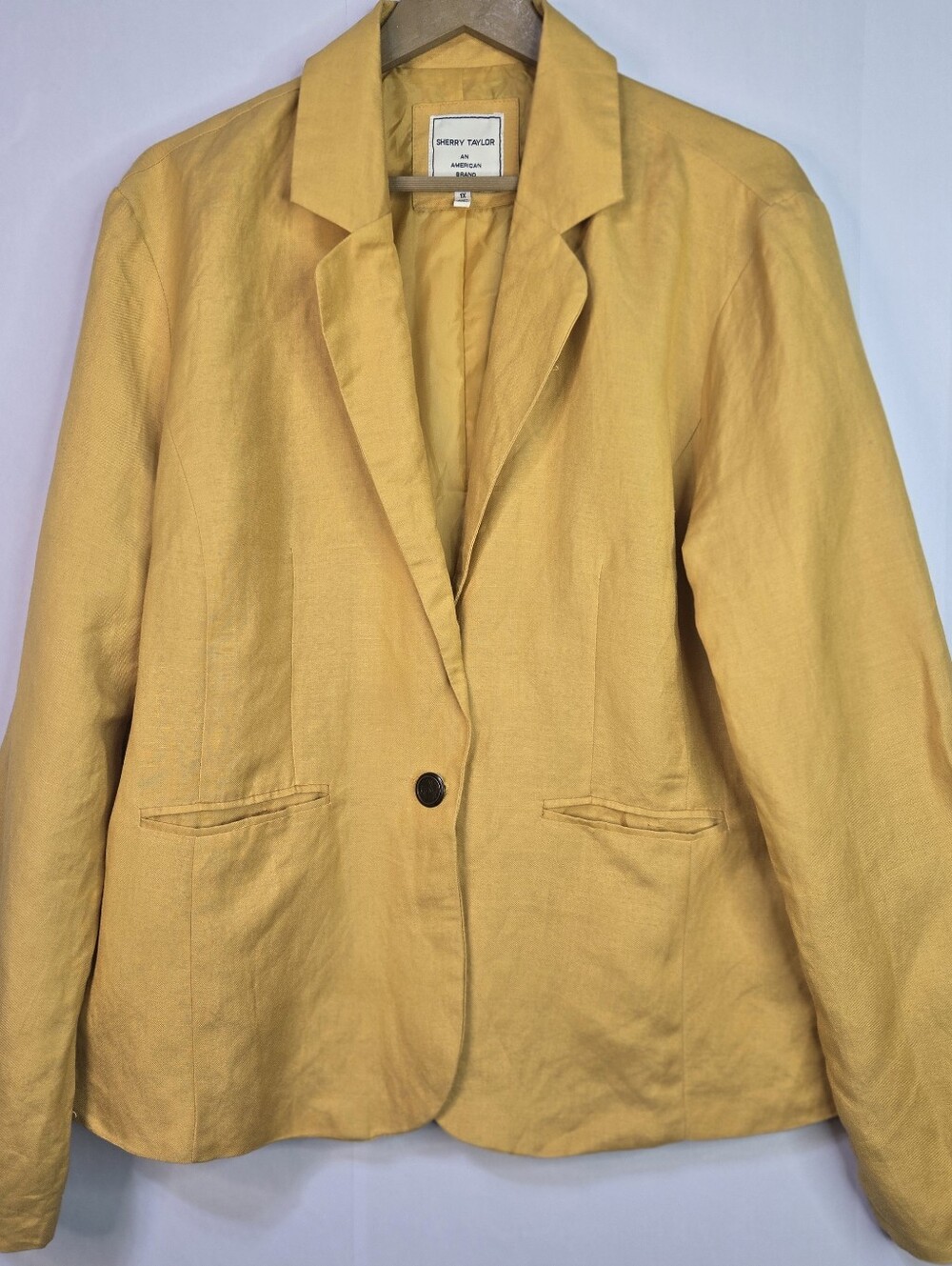 Sherry Taylor Size 1X Mustard Yellow 1-button Front Seasonal Jacket